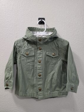 Little LAD Hooded Utility-style Jacket - Sage Green